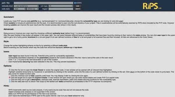 RIPS – Finding vulnerabilities in PHP application