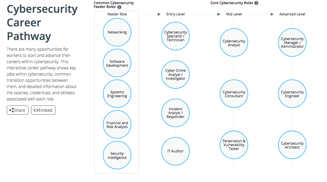 CyberSeek Career Pathway: Cyber Crime Analyst/Investigator (Entry-level Position)