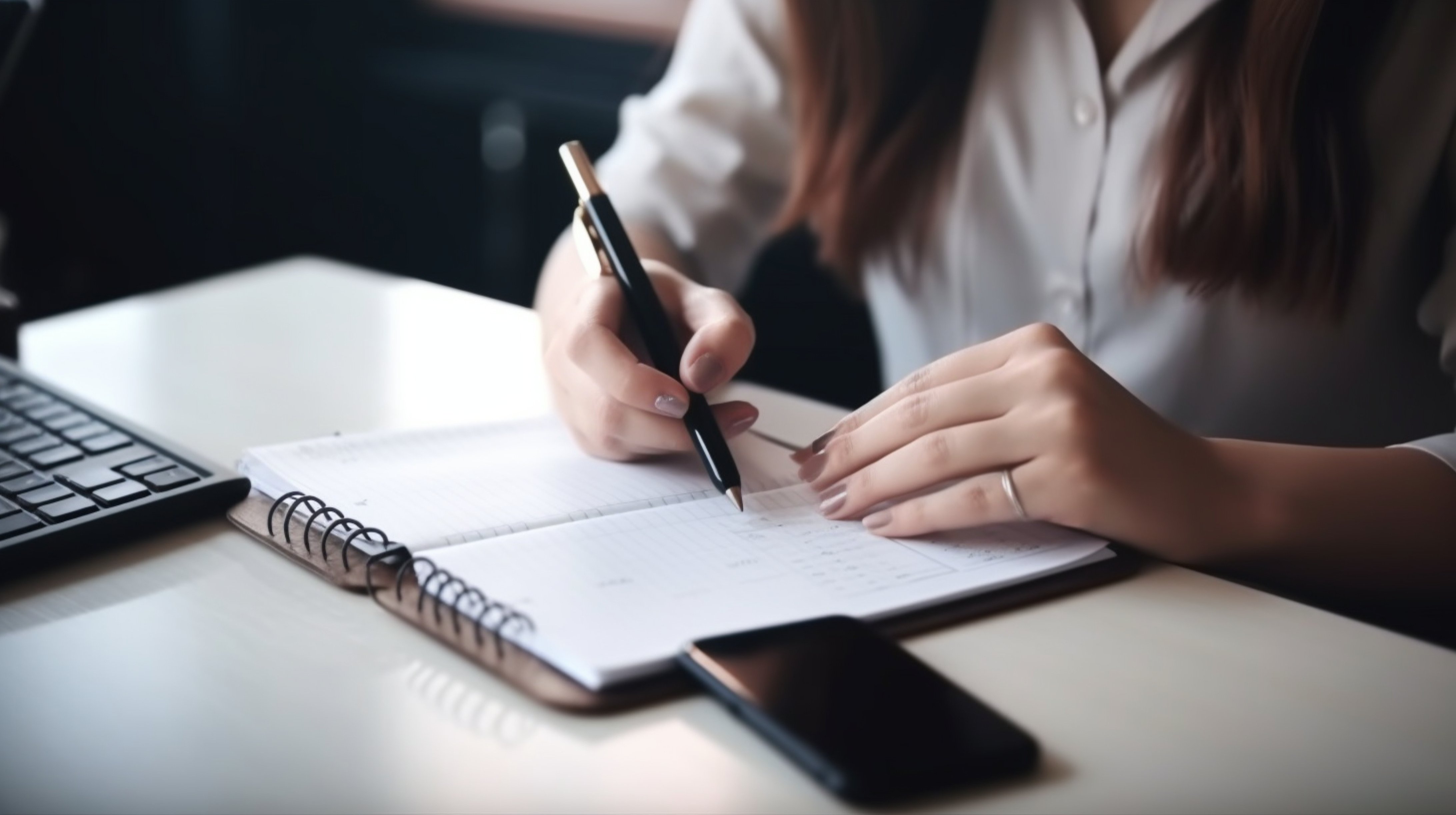 Woman making study plan