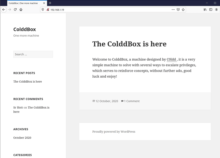 COLDDBOX: EASY VulnHub CTF Walkthrough