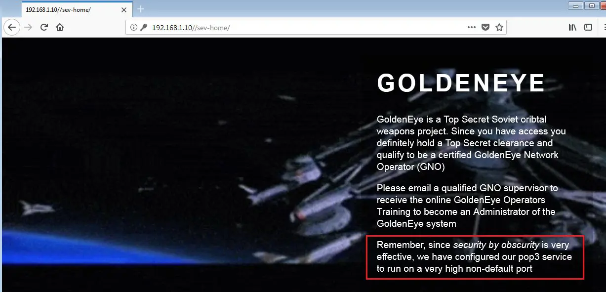GoldenEye 1: CTF walkthrough, part 1