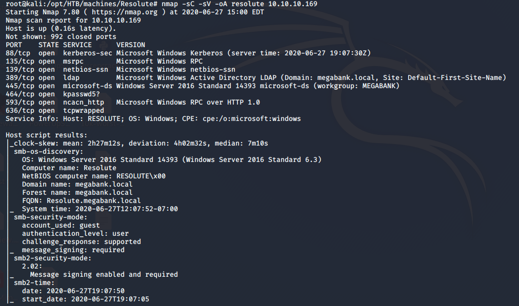 Hack the Box (HTB) machines walkthrough series — Resolute