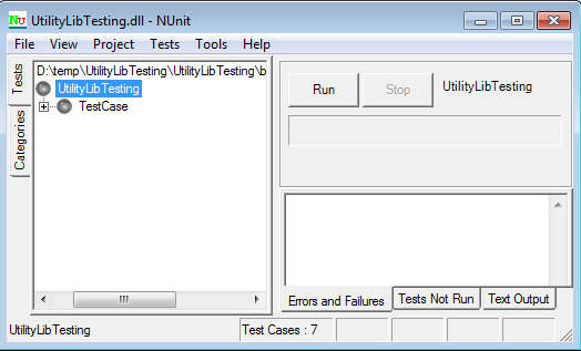Figure 1.2 NUnit Project Loading